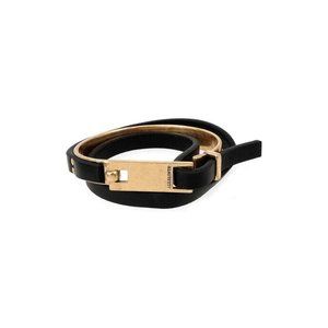 ALLSAINTS double wrap leather and brass latch bracelet sold out 176